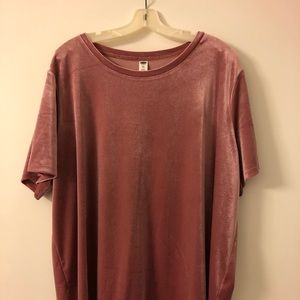 Pink velvet tee